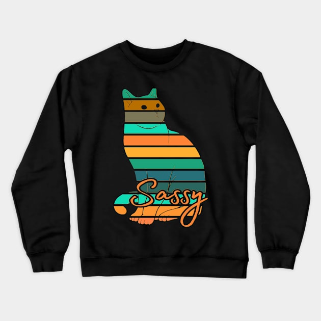 Tropical Colors Cat Art Crewneck Sweatshirt by AlondraHanley